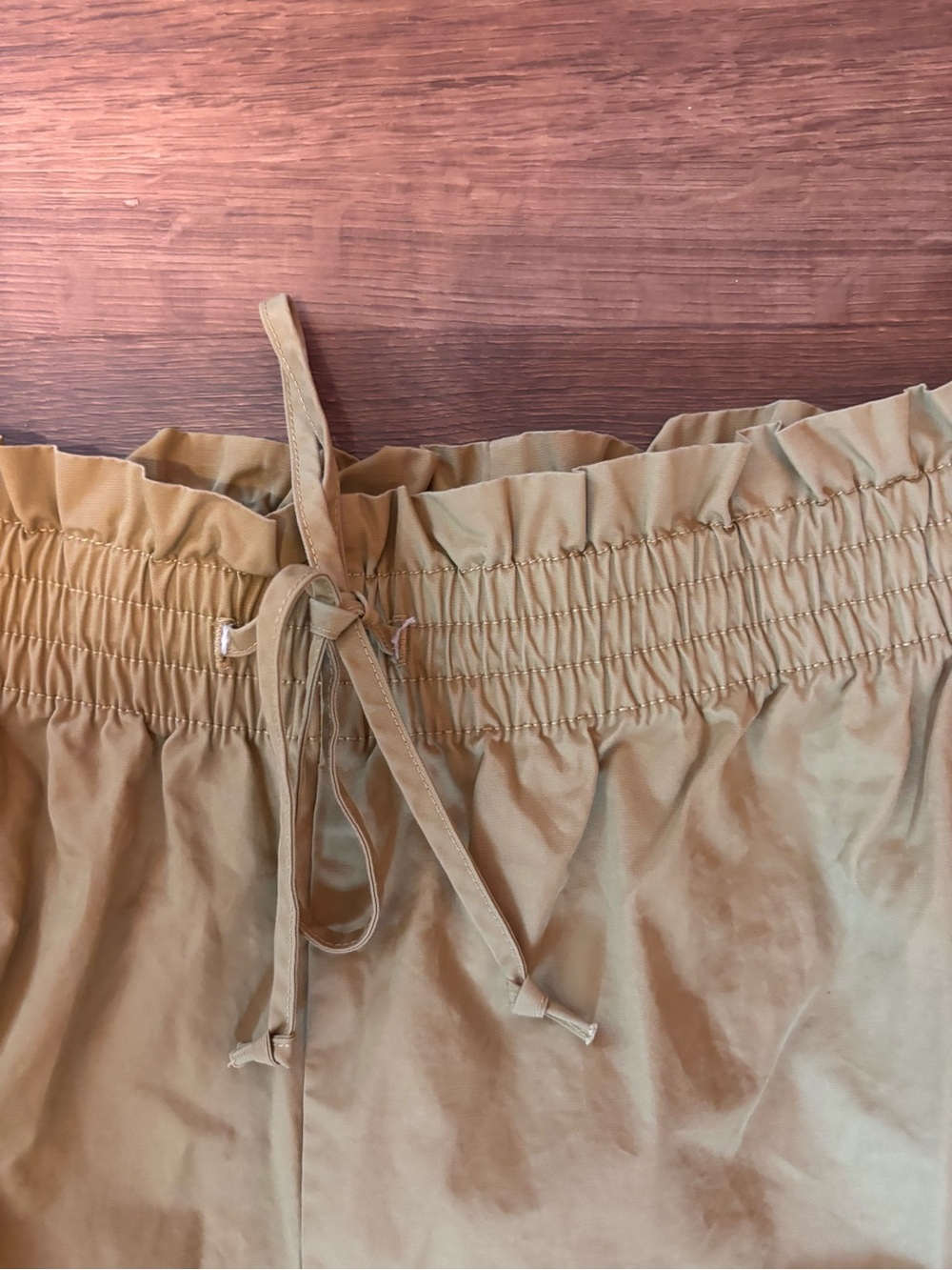 Madewell Women’s XXL Khaki Pull On Pants Elastic Waist Wide Leg - Picture 3 of 5